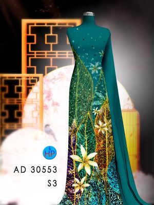 Vải Áo Dài Hoa In 3D AD 30553 19